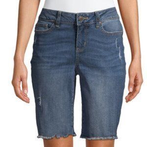Time and Tru Womens Denim Bermuda Shorts Size 6